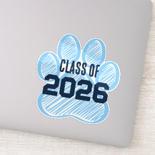 Baby Blue & Navy Class Year Pawprint