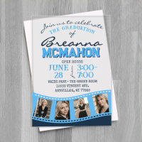 Baby Blue & Navy Filmstrip Graduation Frosted