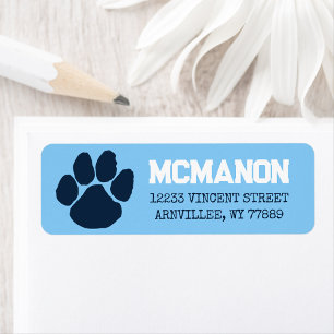 Baby Blue & Navy Graduation Return Address Labels