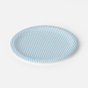 Baby Blue on White Small Size Polka Dots Paper Plate