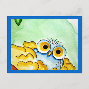 BABY BLUE OWL 1 POSTCARD