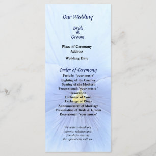 Baby Blue Pansy Wedding Program Programme