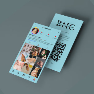 Baby Blue Pastel Manicurist Nail Tech IG Business Card