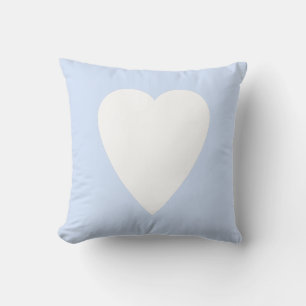 Baby Blue Pastel & White Heart Shape Design Cushion