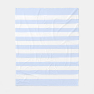 Baby Blue Pastel & White Lines Pattern Fleece Blanket