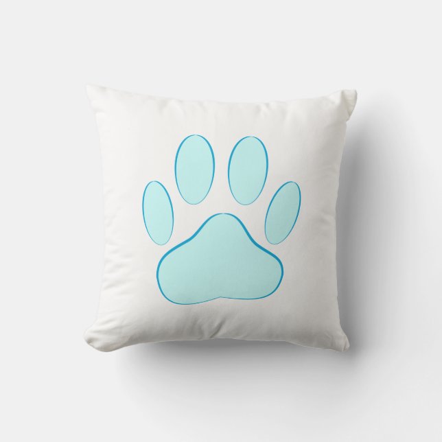 Baby Blue Pawprint Cushion (Front)