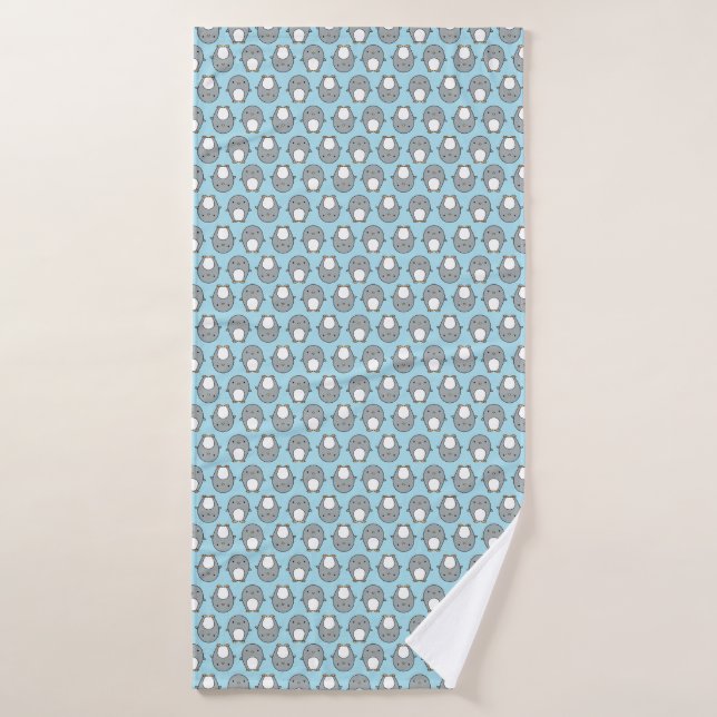 Baby Blue Penguin Pattern Bath Towel (Bath Towel)