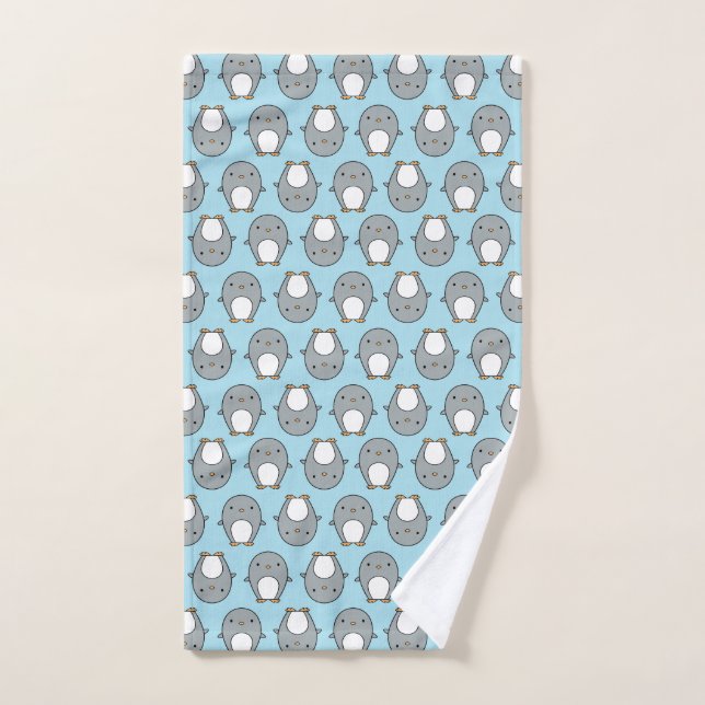 Baby Blue Penguin Pattern Hand Towel (Hand Towel)
