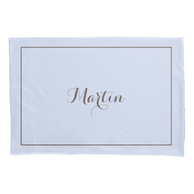 Baby blue Personalised pillowcase (Front)