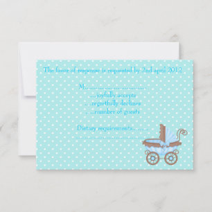baby blue polka dot pram rsvp REVISED Card