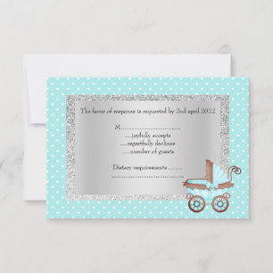 baby blue polka dot pram rsvp REVISED new Card