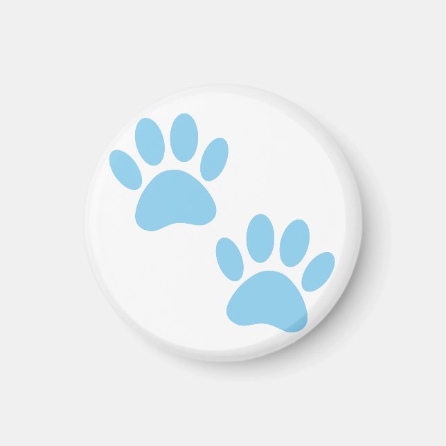 Baby Blue Puppy Paw Prints Magnet (Front)