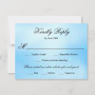 Baby Blue Quinceanera Meal Choice RSVP Card