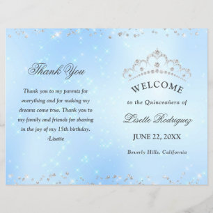 Baby Blue Quinceanera Program