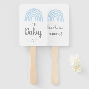 Baby Blue Rainbow baby shower Hand Fan