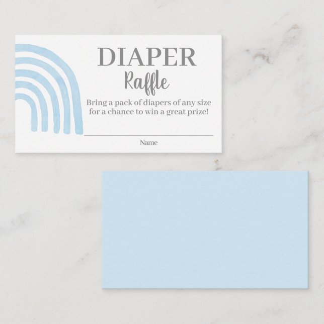 Baby Blue Rainbow Diaper Raffle Enclosure Card (Front/Back)
