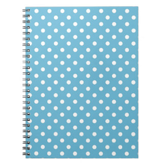 Baby Blue Retro Polka Dots Notebook
