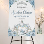 Baby Blue Roses Princess Carriage QUINCEAÑERA 16th