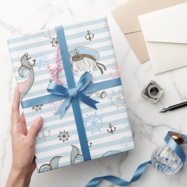Baby Blue Sailor Wrapping Paper (Gifting)