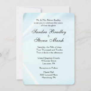 Baby Blue Satin Wedding Invitations