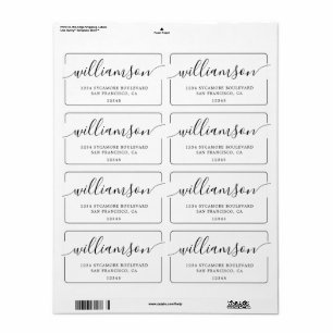 Baby Blue Script Family Return Address