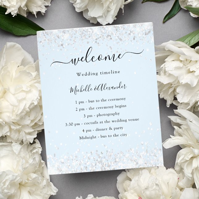 Baby blue silver wedding budget program (Creator Uploaded)