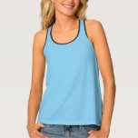 Baby Blue Sky Solid Colour Tank Top<br><div class="desc">Tank Top Racerback Women’s Shirt all over print style and casual fun fashion statement accessory printed with Baby Blue Sky Solid Colour graphic art design illustration and select products collection by TheFabricSeal print on demand shop at Zazzle.com #ZazzleMade https://www.zazzle.com/store/thefabricseal TheFabricSeal©️Original. Baby blue is a lighter blue hue tone plus a...</div>