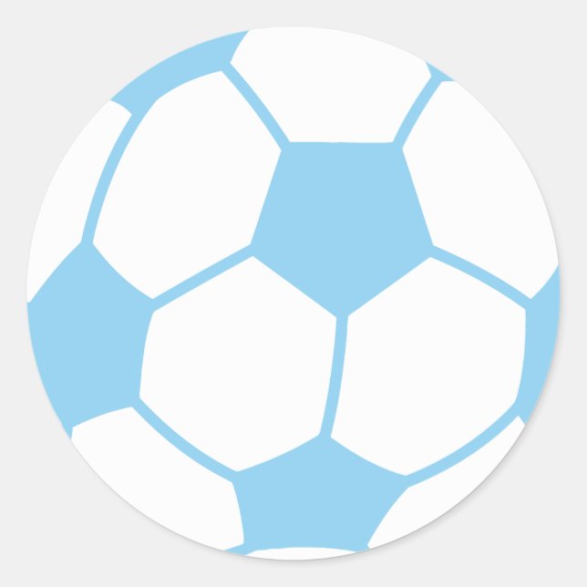 Baby Blue Soccer Ball Classic Round Sticker (Front)