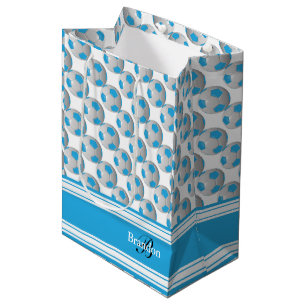 Baby Blue Soccer Balls Medium Gift Bag