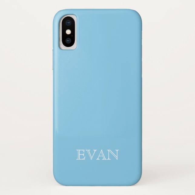 BABY BLUE Solid Background iPhone X Case (Back)