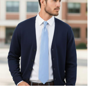 baby blue solid color tie