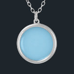 Baby blue  (solid colour) silver plated necklace<br><div class="desc">Baby blue  (solid colour)</div>