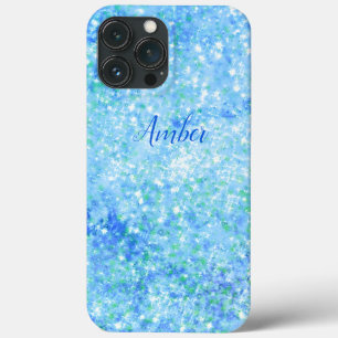 Baby Blue Sparkle Glitter Elegant iPhone 13 Pro Max Case