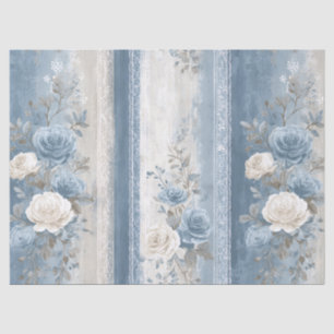 Baby Blue Stripe & Lace  Tissue Paper