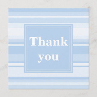 Baby blue stripes simple elegant thank you card