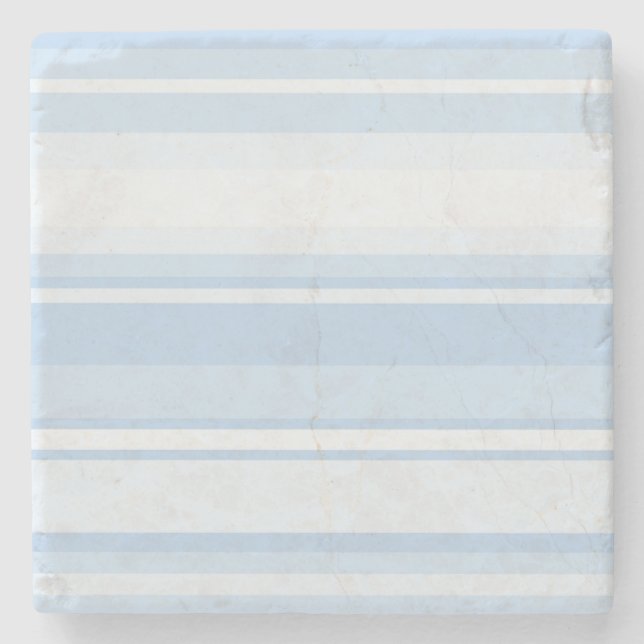 Baby blue stripes stone coaster (Front)