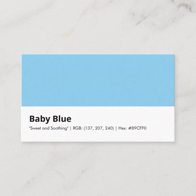Baby Blue | "Sweet and Soothing" Business Card (Front)