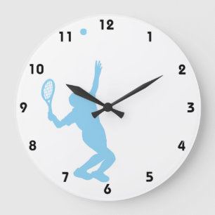Baby Blue Tennis Large Clock
