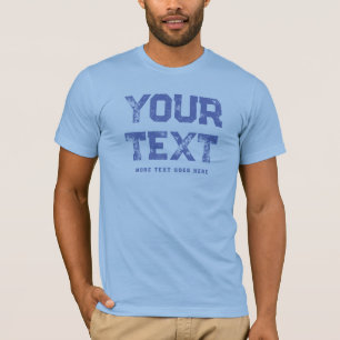 Baby Blue Trendy Distressed Text Mens Modern T-Shirt