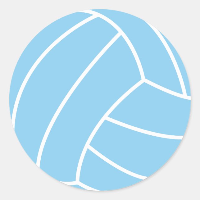Baby Blue Volleyball Classic Round Sticker (Front)