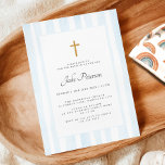 Baby Blue Watercolor Baptism  Invitation<br><div class="desc">Whimsical yet elegant blue watercolor baptism invitation.</div>