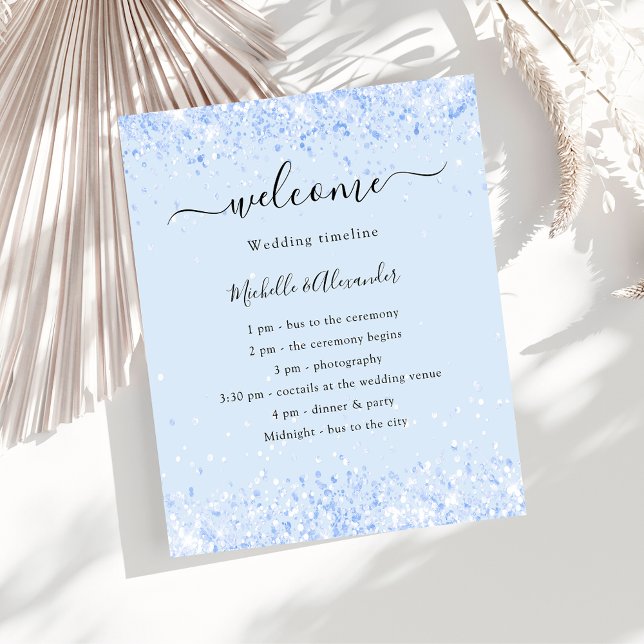 Baby blue wedding budget program flyer (Creator Uploaded)