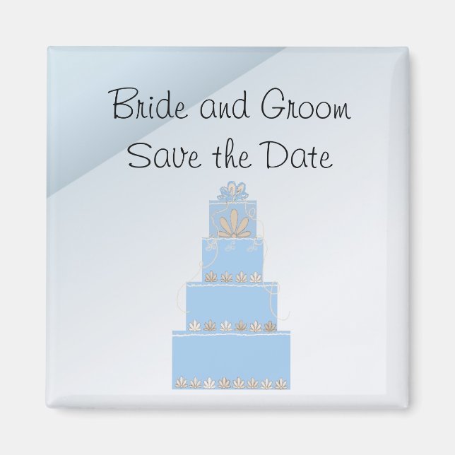 Baby Blue Wedding Cake Magnet (Front)