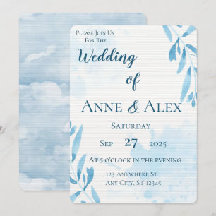 Baby blue Wedding invitation - Sky Invitation