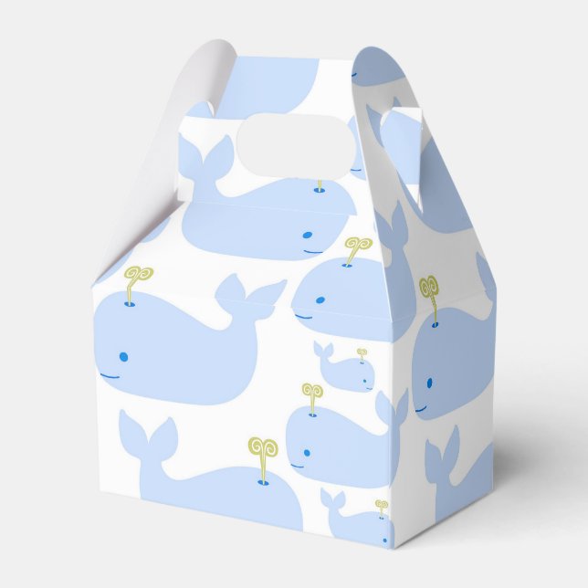 Baby Blue Whales Infant Gift Shower Favour Box (Back Side)
