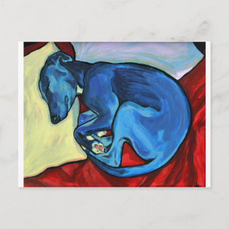 'Baby Blue'  Whippet puppy Postcard