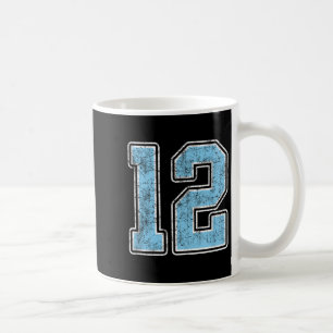 Baby Blue White Number 12 Jersey Player Uniform #1 Coffee Mug