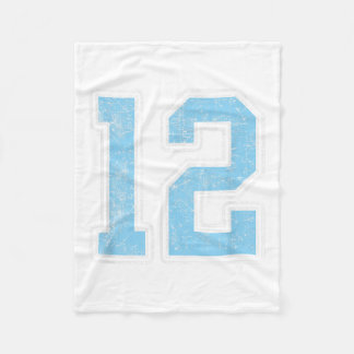 Baby Blue White Number 12 Jersey Player Uniform #1 Fleece Blanket