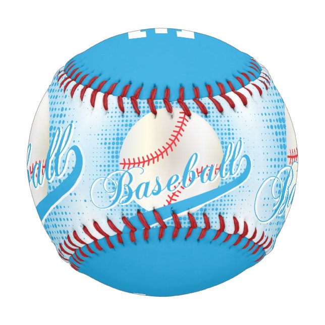 Baby Blue | White Retro Baseball Sports (Back)
