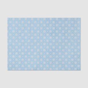 Baby Blue White Snowflake Christmas Pattern Tissue Paper